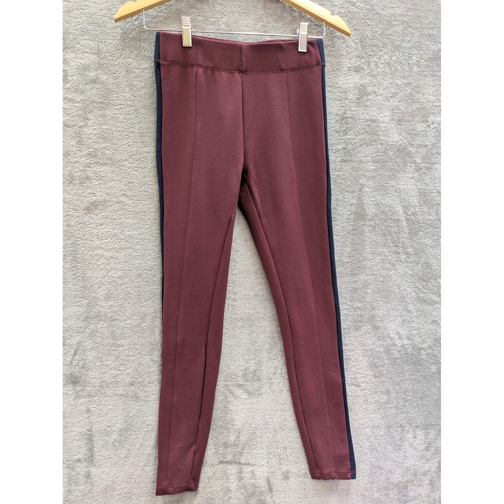 Abercrombie Fitch Ponte Pants Women XS Burgundy Navy Stripe
